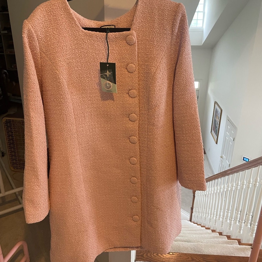 Tuckernuck Chic Pink Textured Long Sleeve Dress